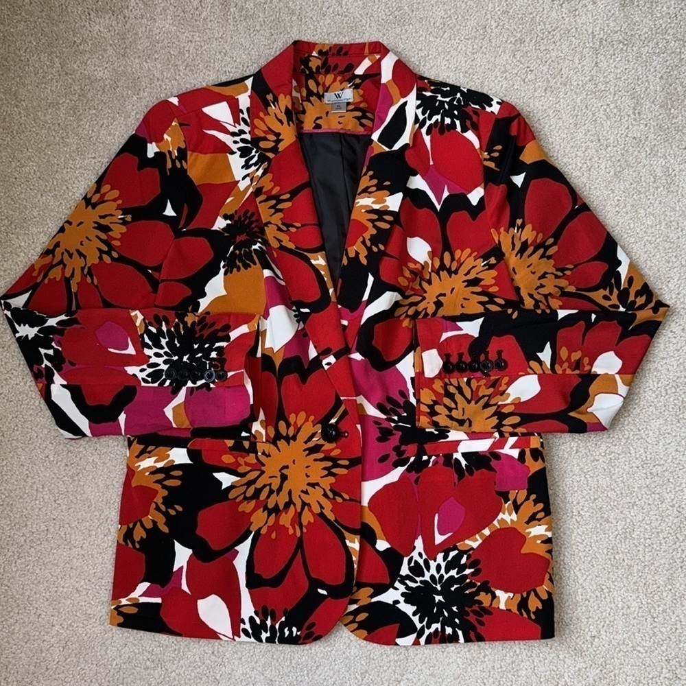 Worthington Blazer Vintage Colorful Floral Single Breasted Lightweight Size XL - Picture 5 of 9